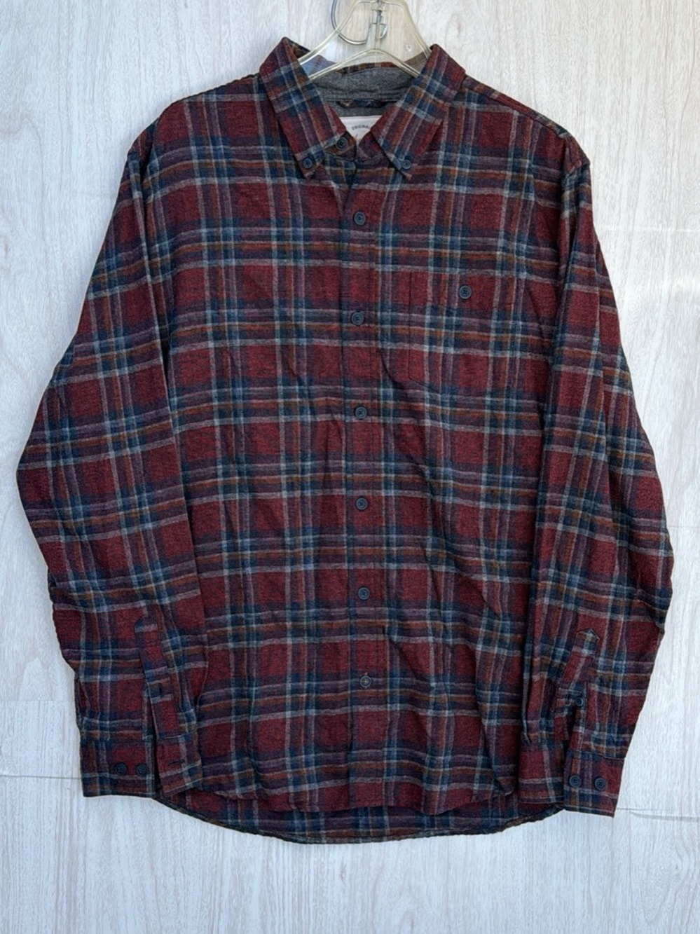 Weatherproof Men's Burgundy Plaid Button-Down Shirt
